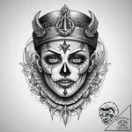 Horror & thriller, artistic tattoo sketch, bl… – tattoo sketch (№1760306832_0, 12.10.2025 22:07) — tattoovalue.net