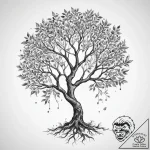 Tattoo sketch tree with a branch, ink illustr… – tattoo sketch (№1760307479_0, 12.10.2025 22:17) — tattoovalue.net