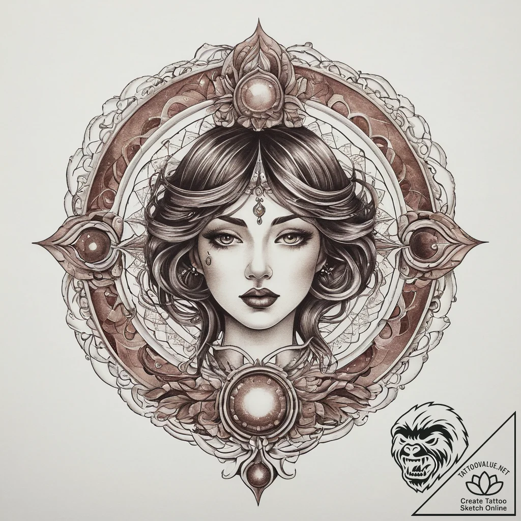 Tattoo sketch cosmic essence, tattoo line art... - tattoo sketch (№1760307698_0, 12.10.2025 22:21) — tattoovalue.net