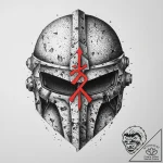 Tattoo sketch algiz rune on a helmet, concept… – tattoo sketch (№1760310096_0, 12.10.2025 23:01) — tattoovalue.net