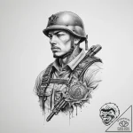 Tattoo sketch soldier with a key, tattoo sket… – tattoo sketch (№1760310313_0, 12.10.2025 23:05) — tattoovalue.net