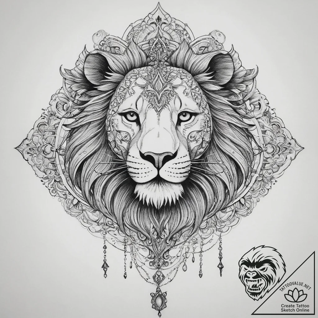 Tattoo sketch hands with a lion, tattoo sketc... - tattoo sketch (№1760310963_0, 12.10.2025 23:16) — tattoovalue.net