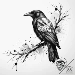 Tattoo sketch ворон на ветке, tattoo drawing… – tattoo sketch (№1760312706_0, 12.10.2025 23:45) — tattoovalue.net
