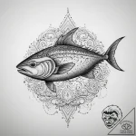 Tattoo sketch puns a tuna that says “i’m a tu… – tattoo sketch (№1760312923_0, 12.10.2025 23:48) — tattoovalue.net