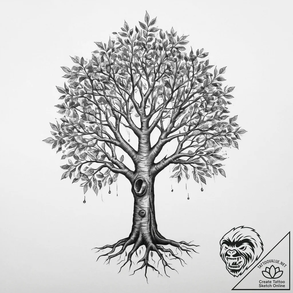 Tattoo sketch узор в виде дерева, artistic ta... - tattoo sketch (№1760314225_0, 13.10.2025 00:10) — tattoovalue.net