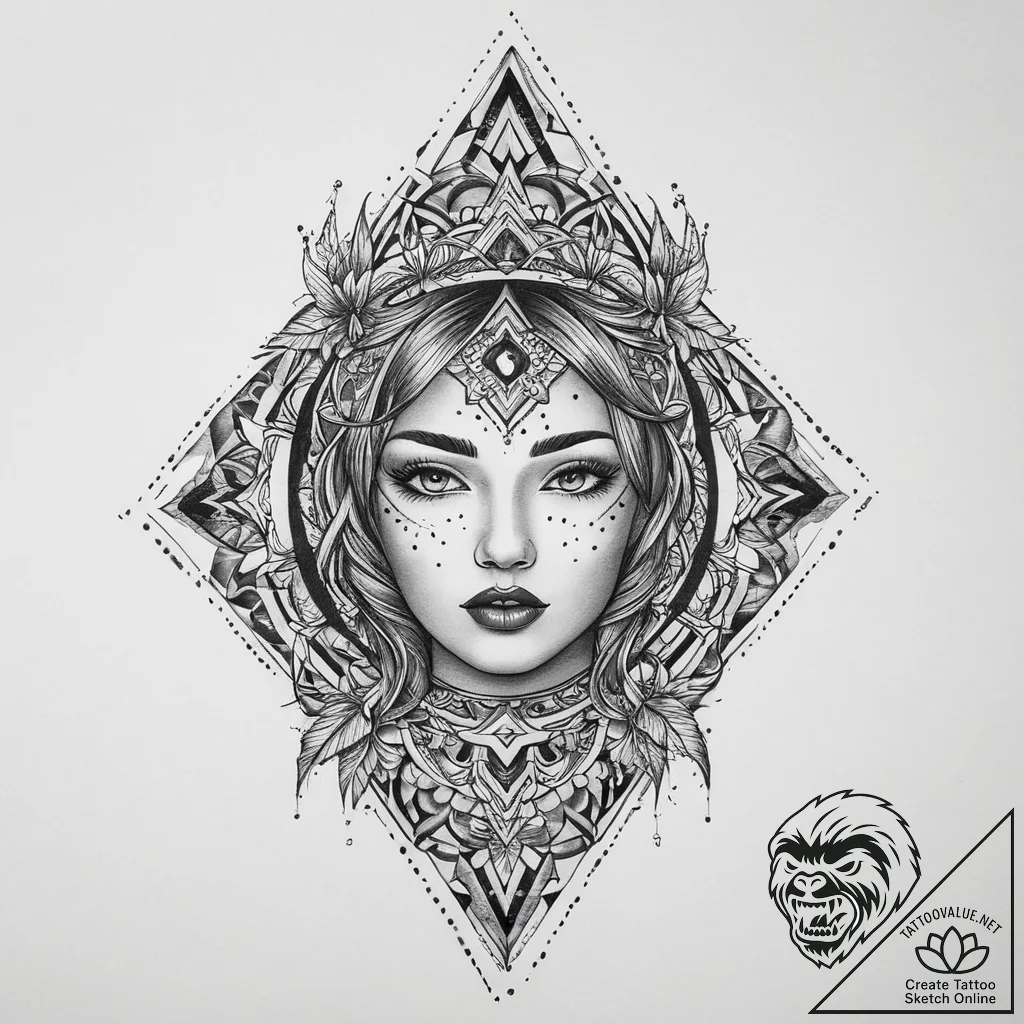 Tattoo sketch spirit, tattoo drawing outline,... - tattoo sketch (№1760314876_0, 13.10.2025 00:21) — tattoovalue.net