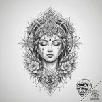 Tattoo sketch spiritual scene – tattoo sketch (№1760315525_0, 13.10.2025 00:32) — tattoovalue.net
