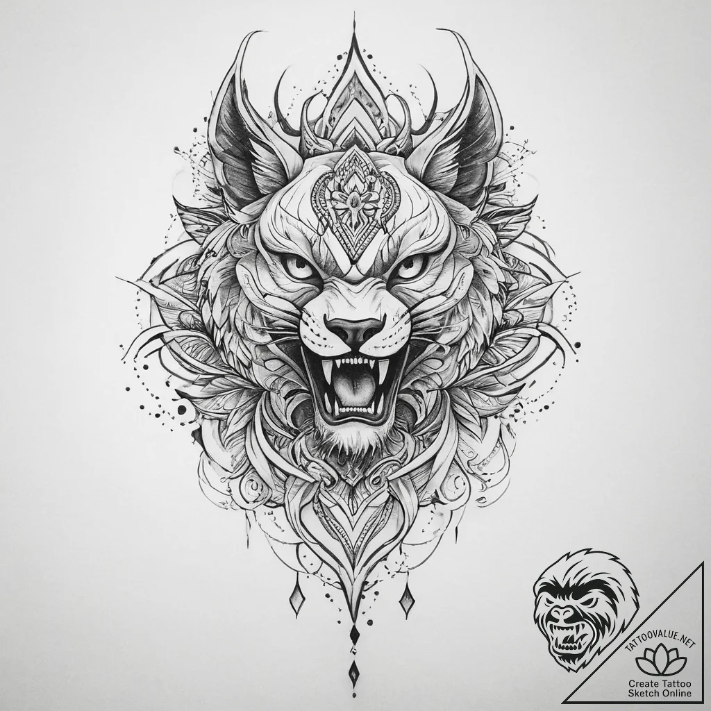 Tattoo sketch bronze, tattoo line art, black... - tattoo sketch (№1760316175_0, 13.10.2025 00:42) — tattoovalue.net