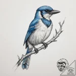 Tattoo sketch scrub jay, tattoo drawing outli… – tattoo sketch (№1760318576_0, 13.10.2025 01:22) — tattoovalue.net