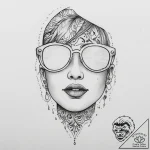 Tattoo sketch sunglasses with a reflection, t… – tattoo sketch (№1760319889_0, 13.10.2025 01:44) — tattoovalue.net