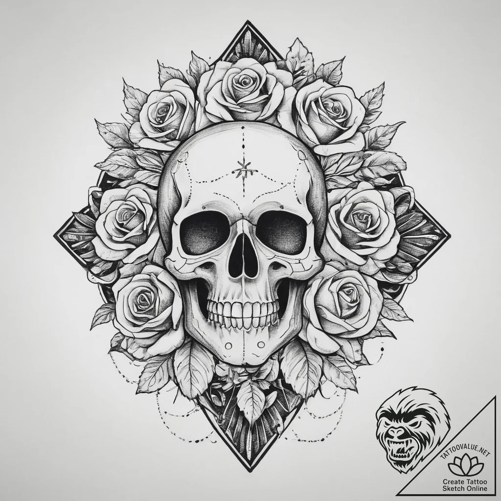 Tattoo sketch blackwork черный череп, tattoo... - tattoo sketch (№1760320762_0, 13.10.2025 01:59) — tattoovalue.net
