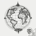 Tattoo sketch globe, tattoo drawing outline,… – tattoo sketch (№1760320980_0, 13.10.2025 02:03) — tattoovalue.net