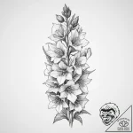 Tattoo sketch delphinium – tattoo sketch (№1760321197_0, 13.10.2025 02:06) — tattoovalue.net