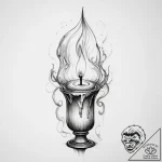 Tattoo sketch lit candle with a wisp of smoke – tattoo sketch (№1760322072_0, 13.10.2025 02:21) — tattoovalue.net