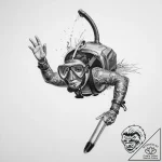 Tattoo sketch snorkeling a person with a snor… – tattoo sketch (№1760323394_0, 13.10.2025 02:43) — tattoovalue.net