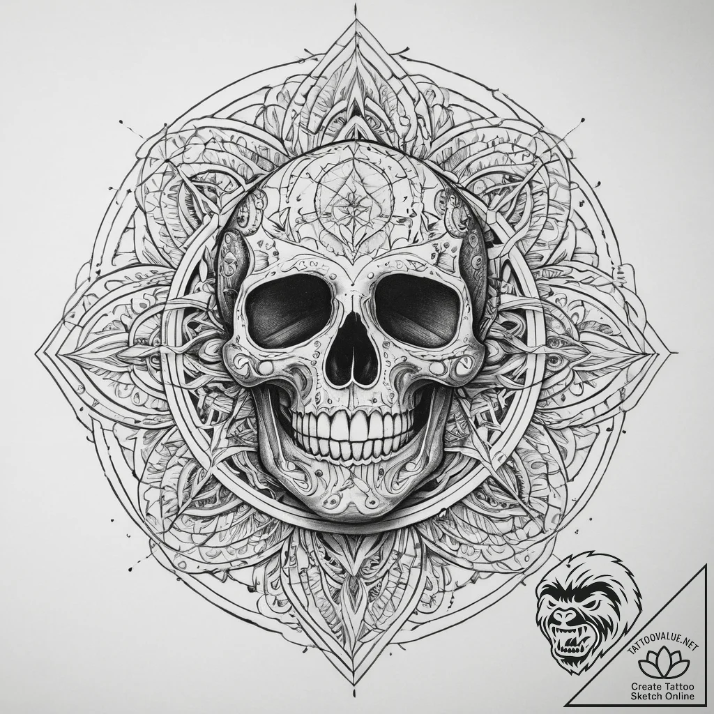 Tattoo sketch череп с проводами, concept art... - tattoo sketch (№1760323830_0, 13.10.2025 02:50) — tattoovalue.net