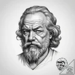 Tattoo sketch socrates portrait, ink illustra… – tattoo sketch (№1760324270_0, 13.10.2025 02:57) — tattoovalue.net