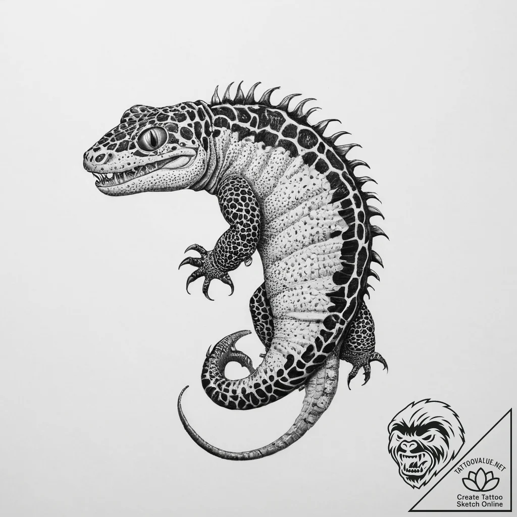 Tattoo sketch gila monster - tattoo sketch (№1760324487_0, 13.10.2025 03:01) — tattoovalue.net