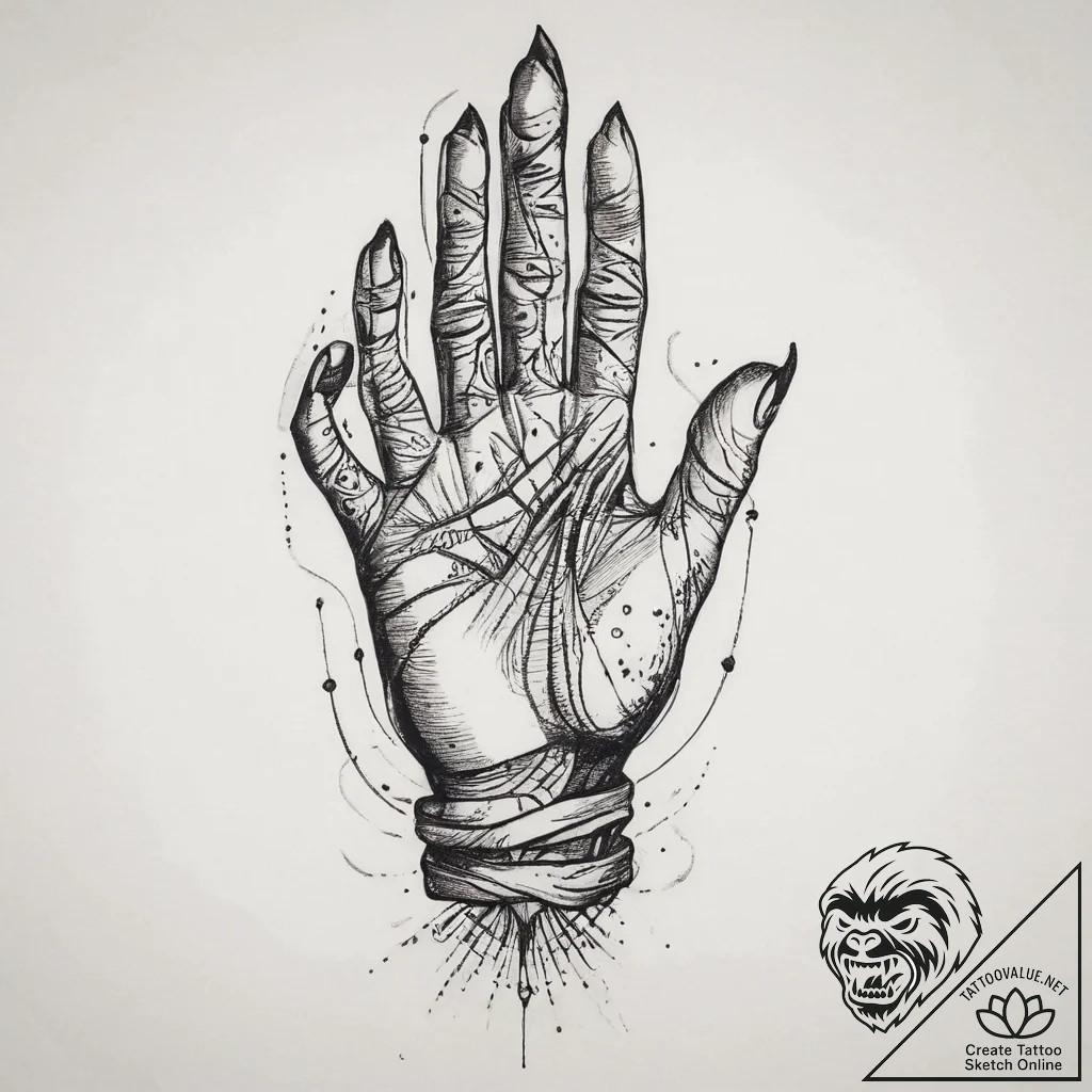 Tattoo sketch hands with a pen, tattoo line a... - tattoo sketch (№1760327323_0, 13.10.2025 03:48) — tattoovalue.net