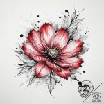 Tattoo sketch cosmos flower, tattoo line art,… – tattoo sketch (№1760327540_0, 13.10.2025 03:52) — tattoovalue.net