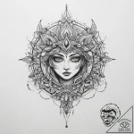 Tattoo sketch mystical scene, ink illustratio… – tattoo sketch (№1760327974_0, 13.10.2025 03:59) — tattoovalue.net