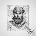 Tattoo sketch marco polo with a map – tattoo sketch (№1760328190_0, 13.10.2025 04:03) — tattoovalue.net