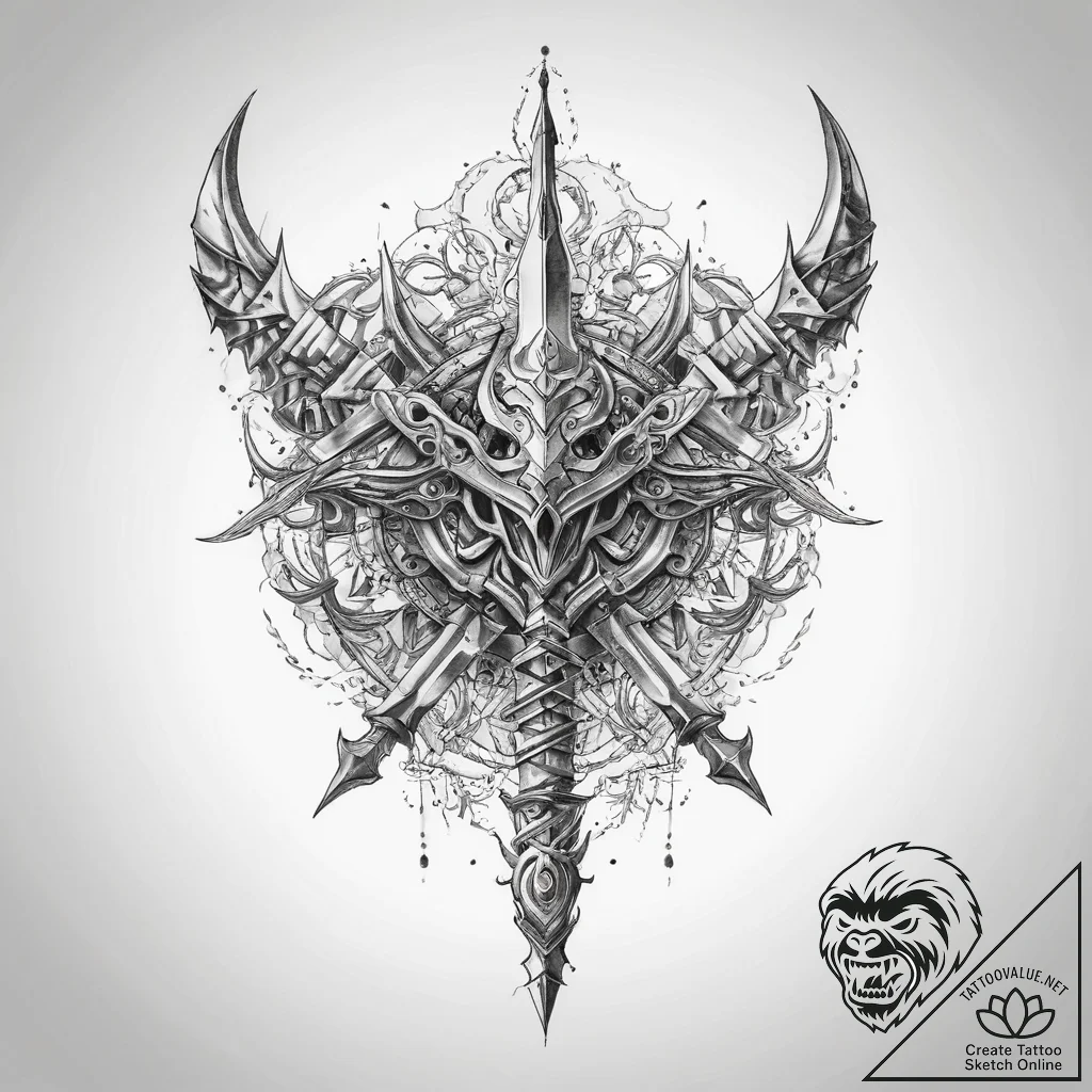 Tattoo sketch weapon - tattoo sketch (№1760328627_0, 13.10.2025 04:10) — tattoovalue.net