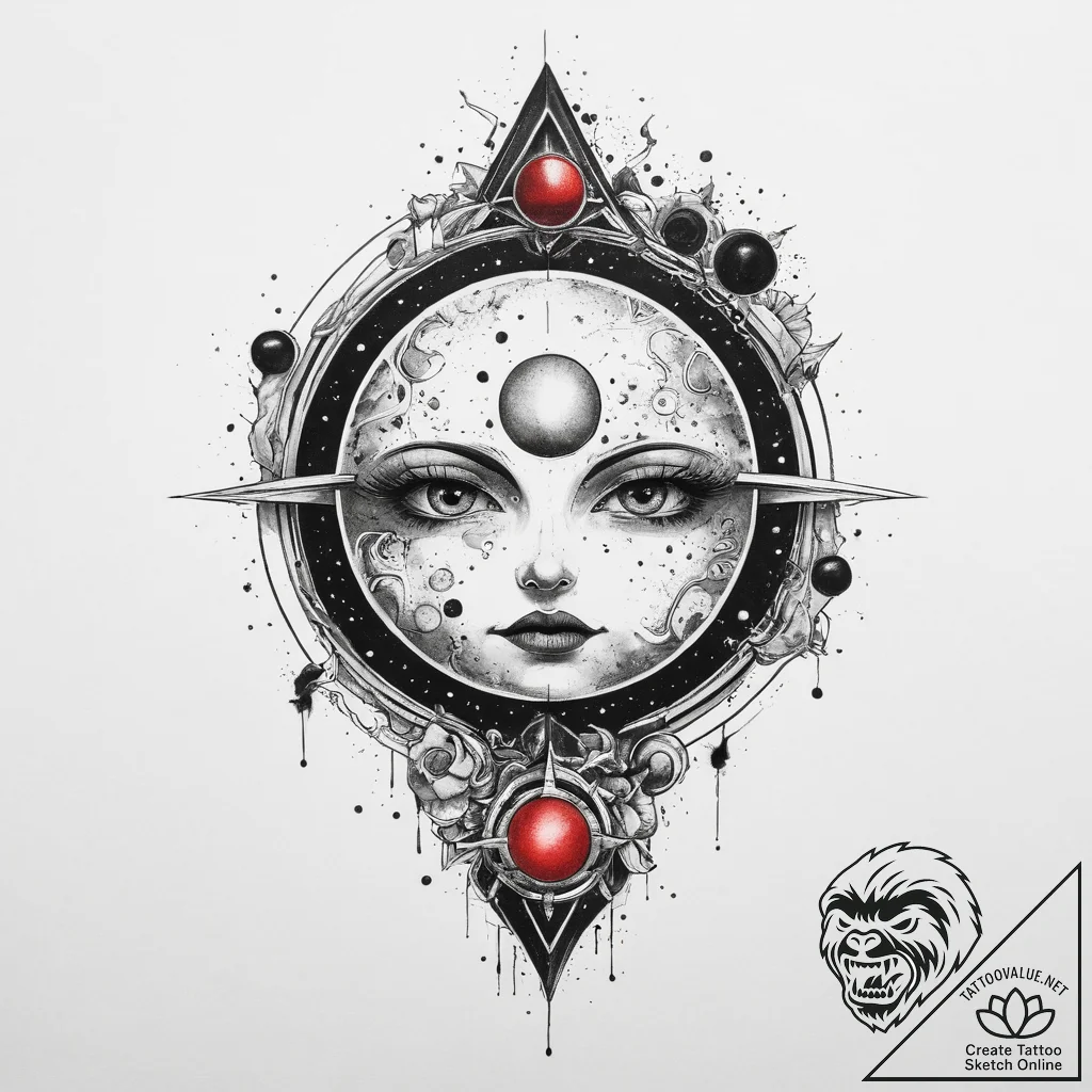 Tattoo sketch cosmic cosmos, tattoo line art,... - tattoo sketch (№1760328843_0, 13.10.2025 04:14) — tattoovalue.net