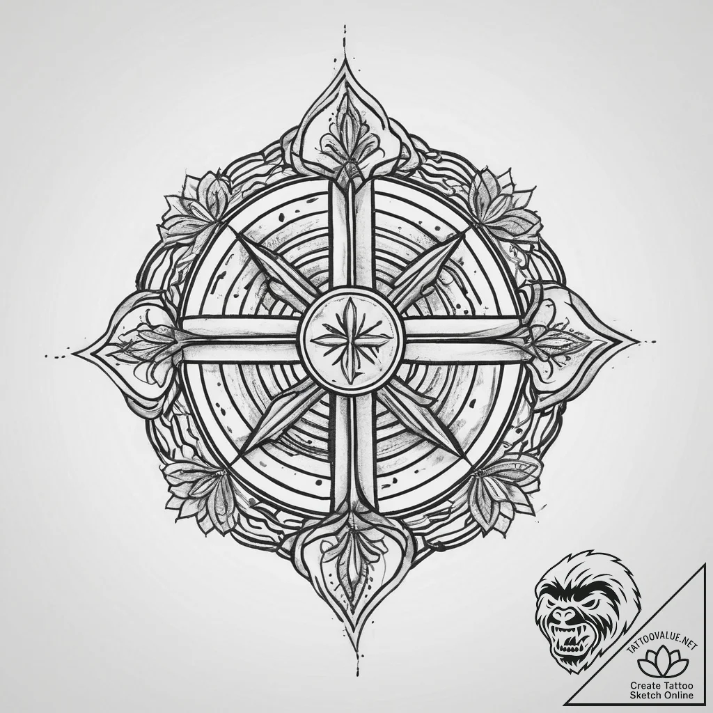 Tattoo sketch falun dafa symbol, tattoo line... - tattoo sketch (№1760329060_0, 13.10.2025 04:17) — tattoovalue.net