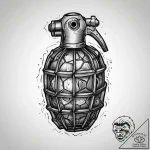 Tattoo sketch grenade with a pin, tattoo draw… – tattoo sketch (№1760329278_0, 13.10.2025 04:21) — tattoovalue.net