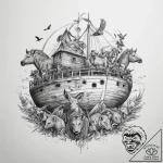 Tattoo sketch noah’s ark animals, artistic ta… – tattoo sketch (№1760330597_0, 13.10.2025 04:43) — tattoovalue.net