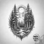 Tattoo sketch forest – tattoo sketch (№1760331030_0, 13.10.2025 04:50) — tattoovalue.net