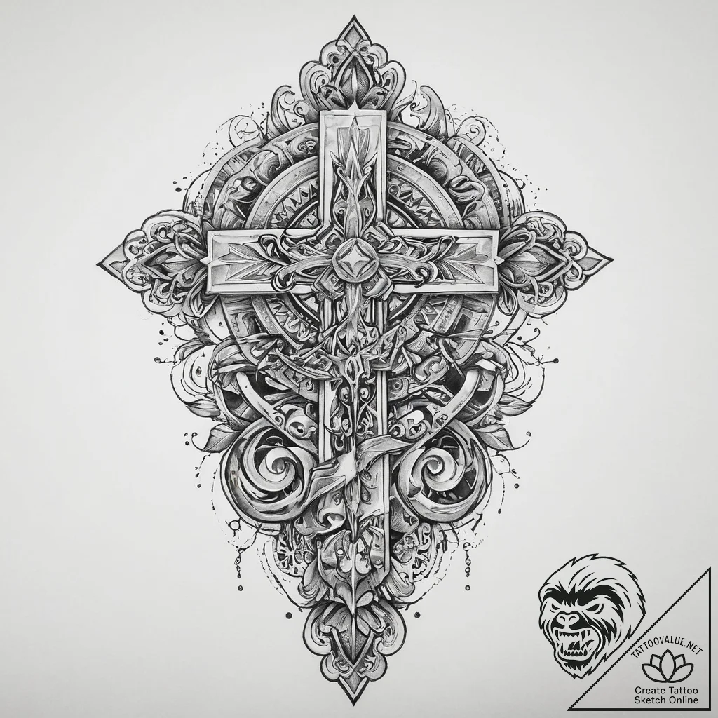 Tattoo sketch divine art, ink illustration fo... - tattoo sketch (№1760331467_0, 13.10.2025 04:57) — tattoovalue.net