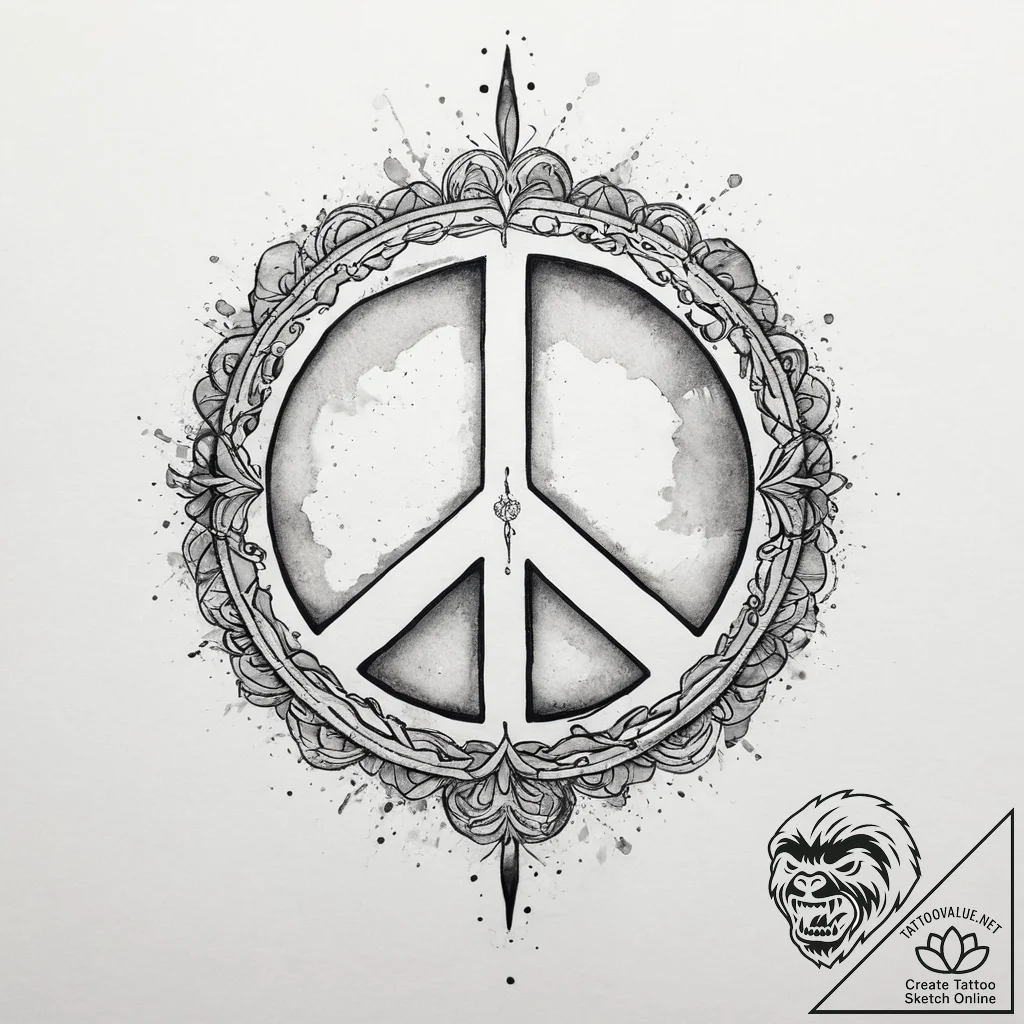 Tattoo sketch peace, tattoo drawing outline,... - tattoo sketch (№1760332557_0, 13.10.2025 05:15) — tattoovalue.net