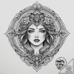 Tattoo sketch aura, tattoo line art, on a cle… – tattoo sketch (№1760334296_0, 13.10.2025 05:44) — tattoovalue.net