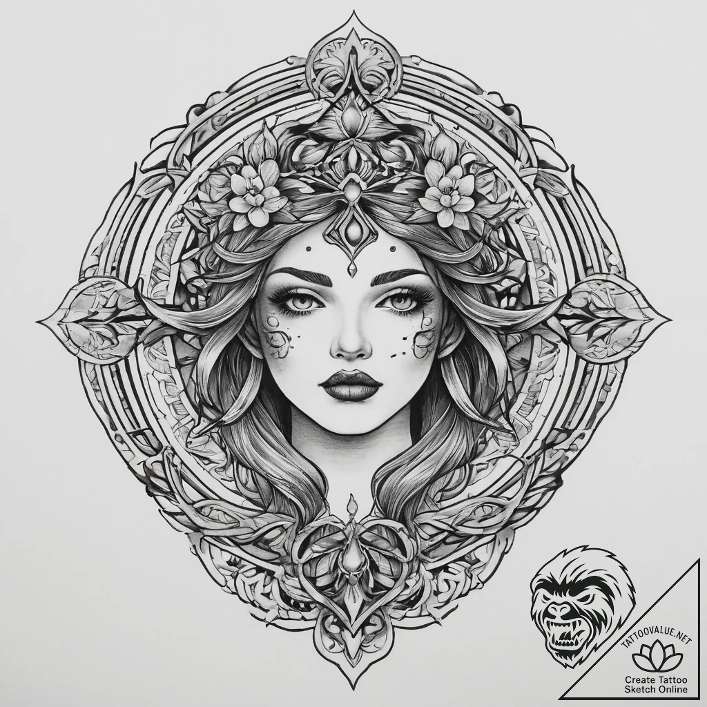 Tattoo sketch aura, tattoo line art, on a cle... - tattoo sketch (№1760334296_0, 13.10.2025 05:44) — tattoovalue.net