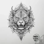 Tattoo sketch узор в виде черепа с розами – tattoo sketch (№1760334738_0, 13.10.2025 05:52) — tattoovalue.net