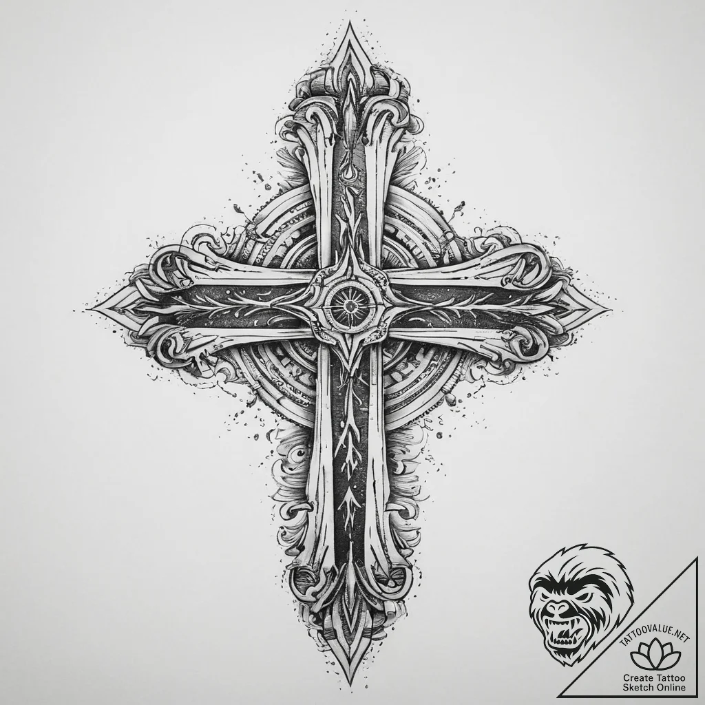 Tattoo sketch dark, ink illustration for tatt... - tattoo sketch (№1760336714_0, 13.10.2025 06:25) — tattoovalue.net