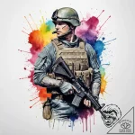 Tattoo sketch soldier with a pen, concept art… – tattoo sketch (№1760336934_0, 13.10.2025 06:28) — tattoovalue.net
