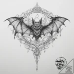 Tattoo sketch goth bat, tattoo line art, clea… – tattoo sketch (№1760337811_0, 13.10.2025 06:43) — tattoovalue.net