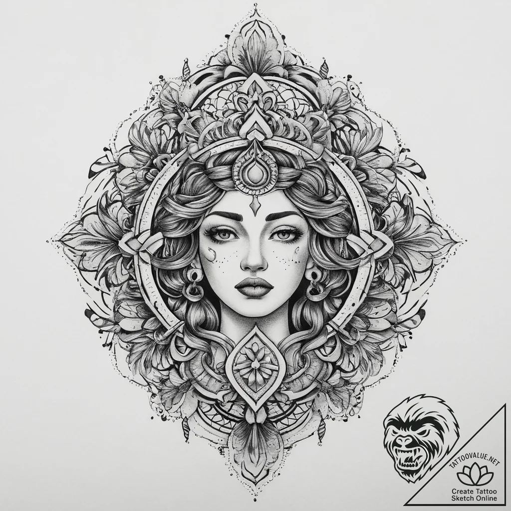 Tattoo sketch sacred identity, tattoo flash s... - tattoo sketch (№1760338256_0, 13.10.2025 06:50) — tattoovalue.net