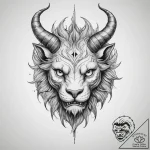Tattoo sketch chimera head – tattoo sketch (№1760338472_0, 13.10.2025 06:54) — tattoovalue.net