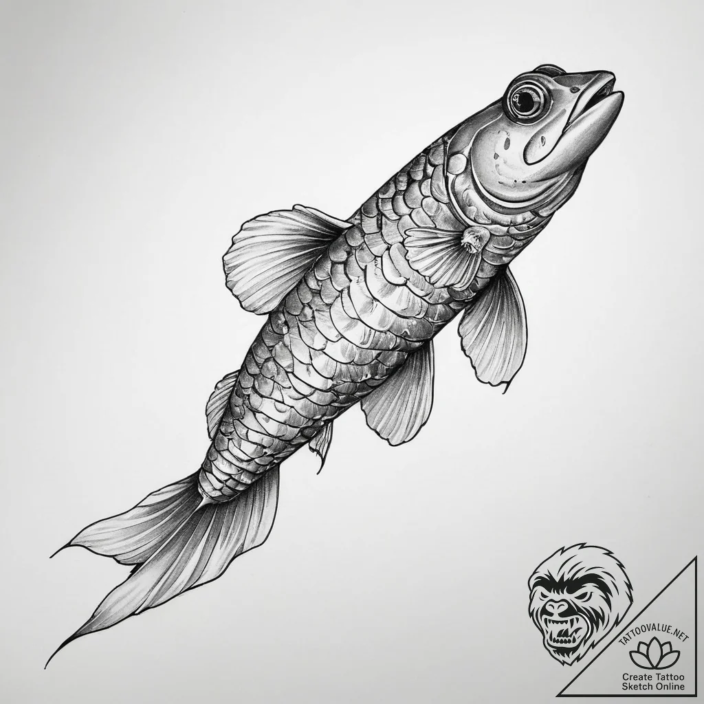 Tattoo sketch goby - tattoo sketch (№1760340104_0, 13.10.2025 07:21) — tattoovalue.net