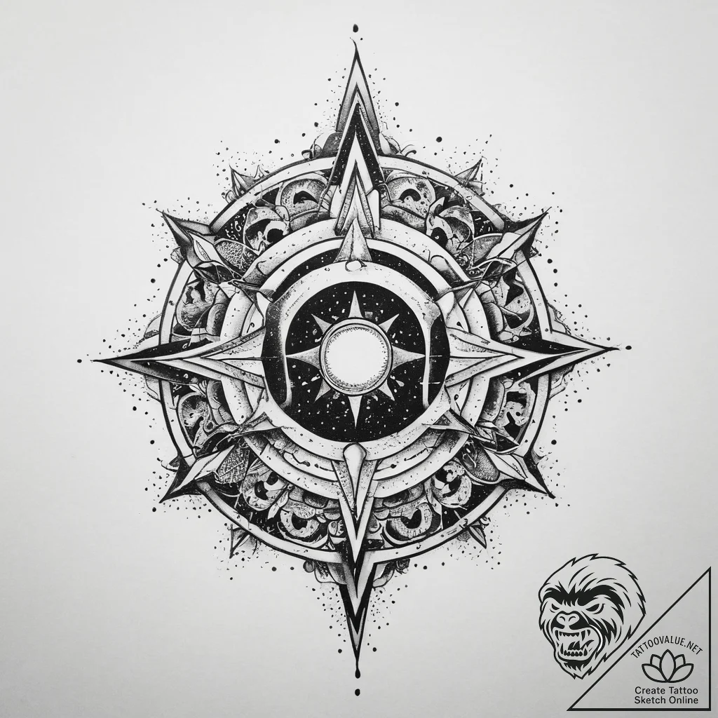 Tattoo sketch cosmic space, tattoo flash shee... - tattoo sketch (№1760340537_0, 13.10.2025 07:28) — tattoovalue.net