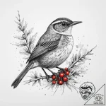 Tattoo sketch winter wren, ink illustration f… – tattoo sketch (№1760341624_0, 13.10.2025 07:47) — tattoovalue.net