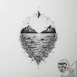 Tattoo sketch ocean, tattoo line art, dotwork… – tattoo sketch (№1760341841_0, 13.10.2025 07:50) — tattoovalue.net