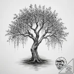 Tattoo sketch willow tree in the moonlight, i… – tattoo sketch (№1760345115_0, 13.10.2025 08:45) — tattoovalue.net