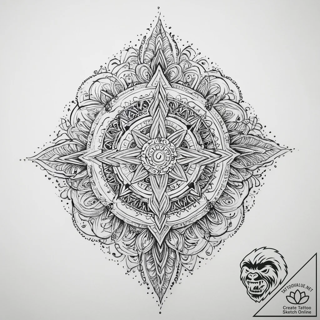 Tattoo sketch elemental of earth, ink illustr... - tattoo sketch (№1760346636_0, 13.10.2025 09:10) — tattoovalue.net