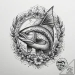 Tattoo sketch trout, tattoo flash sheet desig… – tattoo sketch (№1760348817_0, 13.10.2025 09:46) — tattoovalue.net