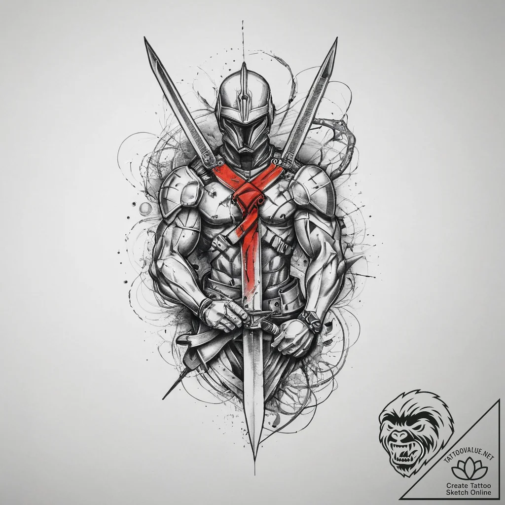 Tattoo sketch soldier with a scissors, tattoo... - tattoo sketch (№1760349254_0, 13.10.2025 09:54) — tattoovalue.net